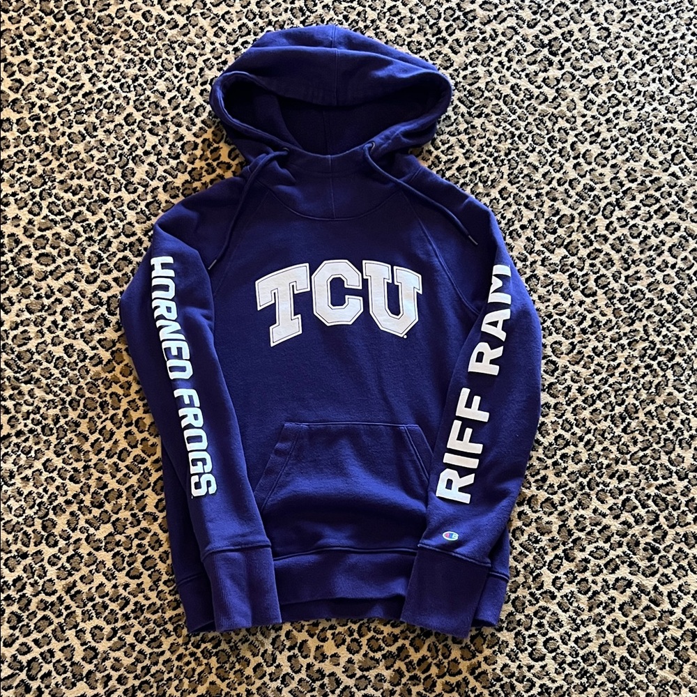 Champion Purple TCU Pullover Hoodie size XS
